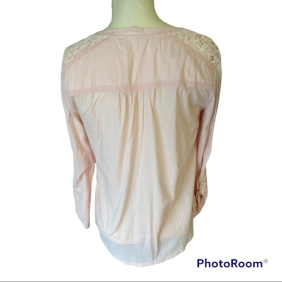 Anthropologie Meadow Rue Anona Tee Lace Henley. S - Picture 2 of 10